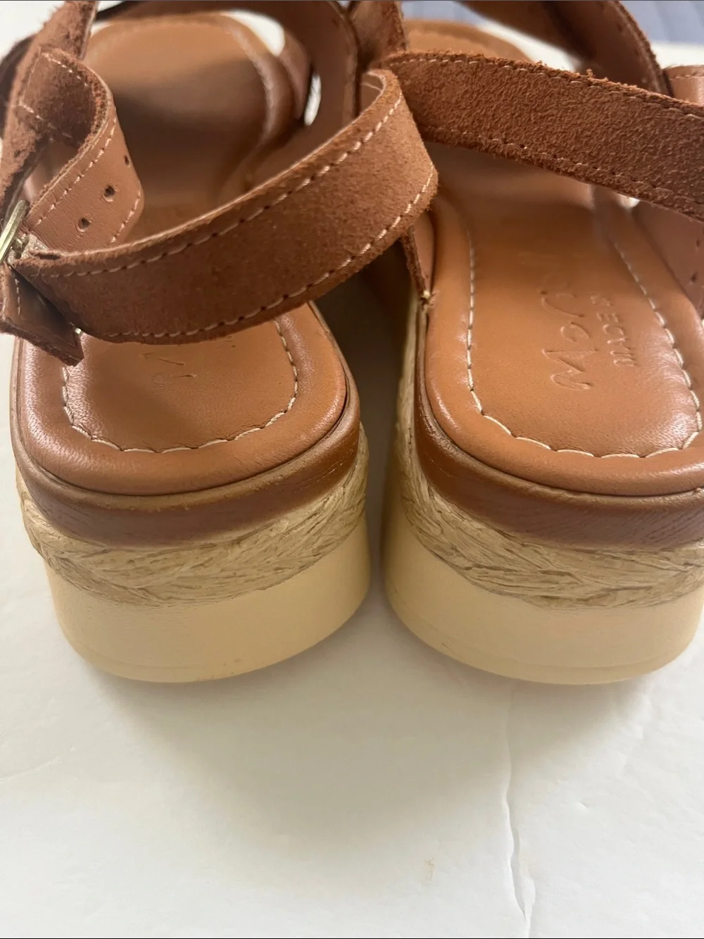 Mariella Comfort Suede Cross-Strap Slingback Sandals — Brown